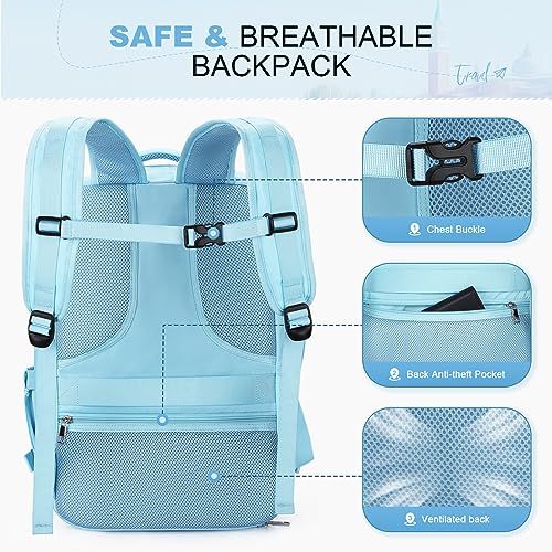 Maelstrom Travel Backpack for Men Women, 15.6" Laptop with Shoe Compartment - color: Blue, size: 15.6 inch