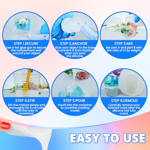 15A Silicone Mold Making Kit 18oz,KHKD RESIN Platinum Cure Silicone 4H Cure - size: 18 OZ