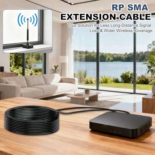 PATIKIL Antenna Extension Cable, 3.3FT RP-SMA Male to RP-SMA Female RG174 Coaxial Cable Bulkhead Mount Connector for Wireless LAN Router Bridge Cellular Antenna Extension - size: 3.3FT