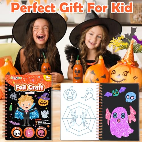 FUNNYB&G Halloween Foil Art Craft Kit for Kids, Halloween Toy Gift for Kids - style: Halloween