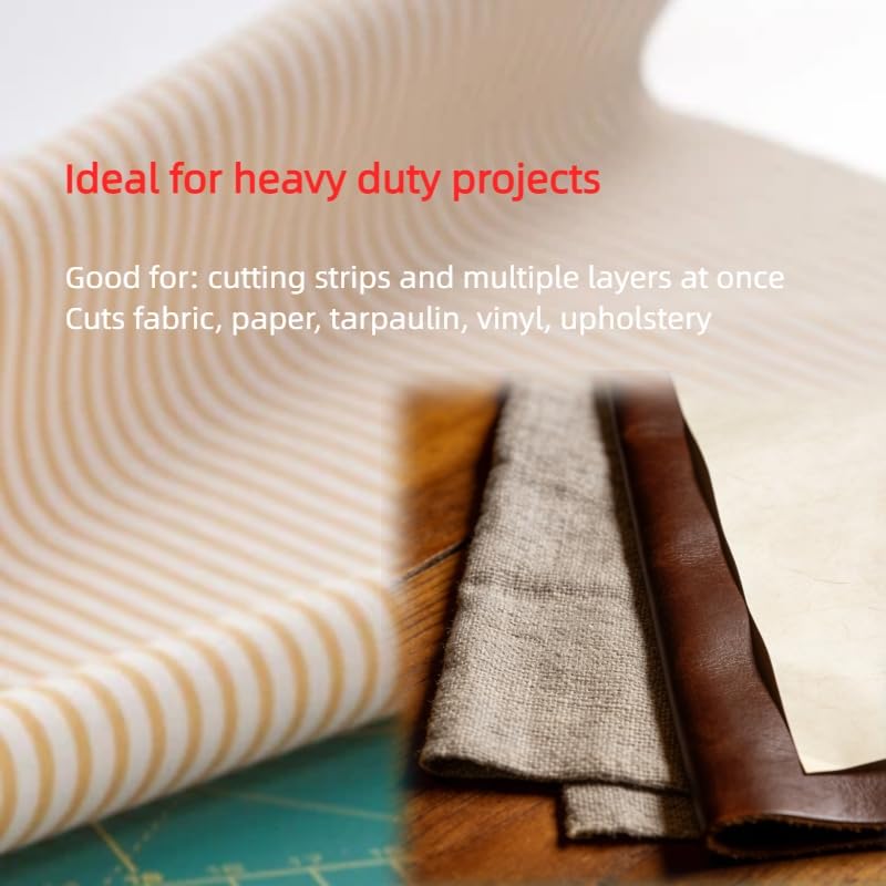 45mm Rotary Cutter for Fabric, Rolling Fabric Cutter Tool with Ergonomic Handle, Rotary Fabric Cutter for Quilting Sewing Crafts Leather, Quick-Change 45mm Rotary Blade & Safety Cover