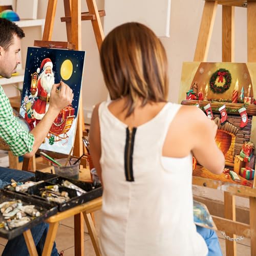 Cholemy 36 Pcs Paint and Sip Kit Gift for Adults 8''x10'',Christmas A - style: Christmas A