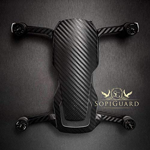 SopiGuard Black Carbon Fiber Precision Edge-to-Edge Coverage Vinyl Sticker Skin Controller 3 x Battery Wraps for DJI Mavic Air