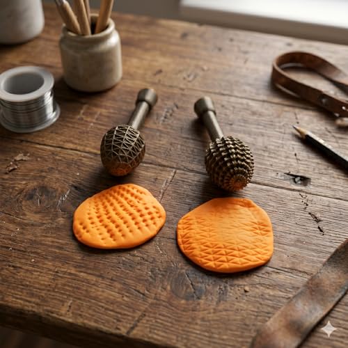 13Pcs Clay Texture Sticks Set, 13 Different Pattern Embossing Rollers for Polymer Clay Pottery Ceramics, DIY Sculpting Tools for Adult Craft Projects Home Decor Art Supplies