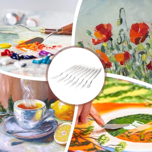 MECCANIXITY HM#2 Palette Knives 15mm Width Stainless Steel Spatula Painting Pallet Knife with Stainless Steel Handle for Oil Painting Acrylic Canvas Mixing Spreading - style: HM#2 + 15mm