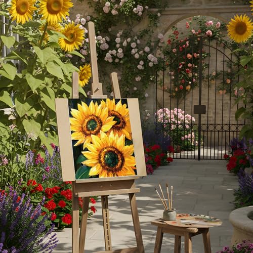 Sherr 24 Pcs Pre Drawn Canvas for Adult, Sunflower, 8 x 10 Inch - size: 8 x 10 Inch, style: Sunflower