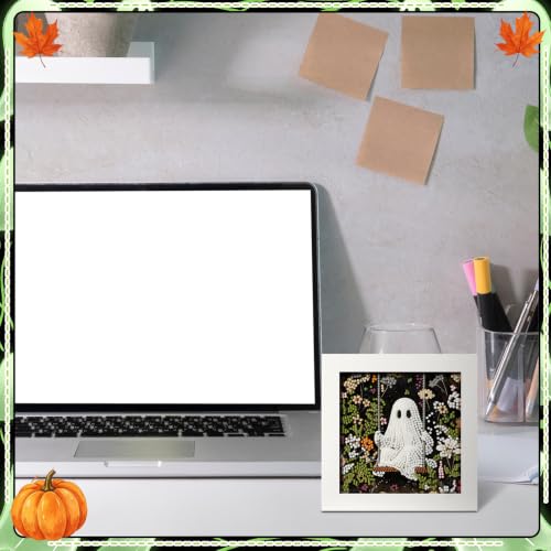 Geyoga 4 Pcs Halloween Diamond Painting Kits with Frame 7 x 7 Inch - style: Ghost