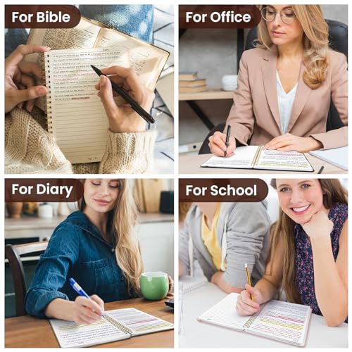 Taja Lined Spiral Notebook for Work, 5.7"x7.9" Spiral Journal College Ruled - color: B-Pink, style: a-Lined(1 Pack)