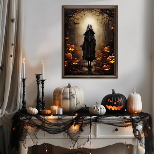 Halloween Witch Diamond Art Kits for Adults,Dark Forest Diamond Painting - color: DP03688