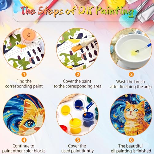 Paint by Numbers Kit for Adults,Cat Paint by Numbers Animals,16x20 lnch - color: B6-cat