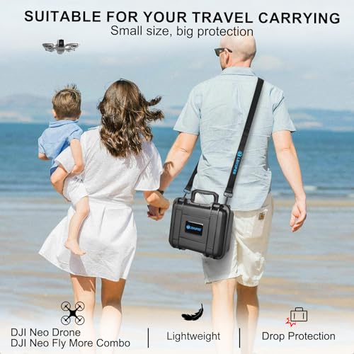 Lekufee Portable Waterproof Hard Case for DJI Neo 1 Drone (NOT for Neo 2), Fly More Combo, DJI RC N3/N2 Remote Controller and Accessories (Case Only)