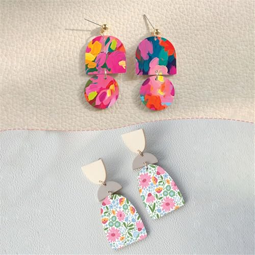 Briartw 10 Sheets Vivid Blossoms Polymer Clay Transfer Paper,Per Sheet 3.93inch x 5.82inch Polymer Clay Transfer Sheets for DIY Clay Jewelry Making Disposable Stickers - color: Vivid Blossoms