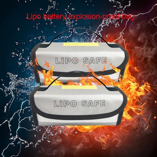 2PCS 185 * 75 * 60mm Battery Safe Bag Fireproof Charging Bag for RC Lipo Battery Pack Storage Charging Transport Home Office Travel Lipo Safe Storage Pouch - size: 185x75x60mm (2 pcs)