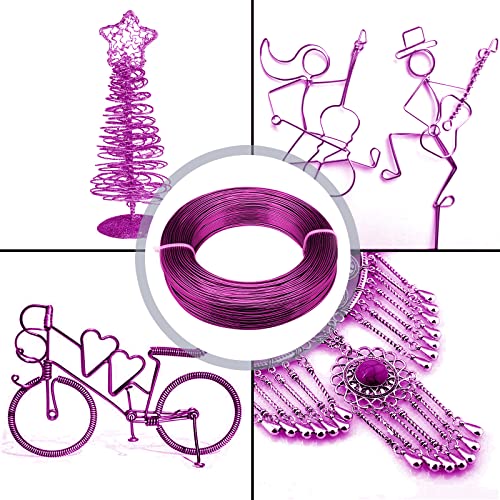 3mm Aluminum Craft Wire, 50 Feet 9 Gauge Bendable Anodized Metal Wire for Sculpting, Jewelry Making, Armature Making, Wire Weaving and Wrapping - size: 3mm, style: Purple
