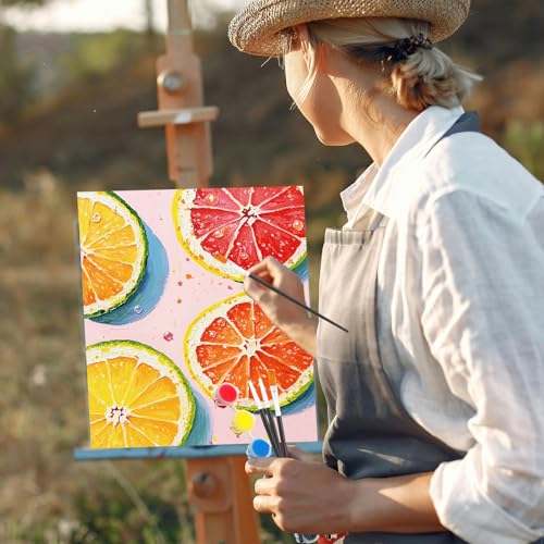 Dinifee 6 Pack Pre Drawn Canvas 8x10 Paint Kit for Adults, Colorful Fruit - style: Colorful Fruit