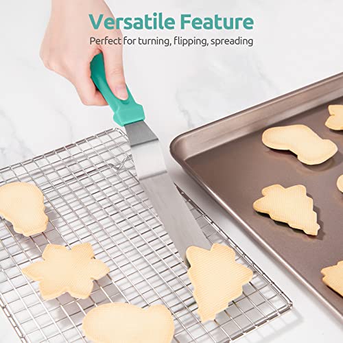U-Taste Offset Icing Spatula Set, Cake Frosting Spreader, 6/8/10in,Aqua Sky - color: Teal/Aqua Sky (6", 8", 10")