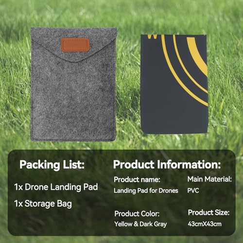Drone Landing Pad, Universal Waterproof Portable Fast-Foldable Helipad for DJI Mini 5 Pro/4/3/2 SE/4K/DJI Neo/Flip/Mavic 3/RC Quadcopters (16.93inch/43cm)