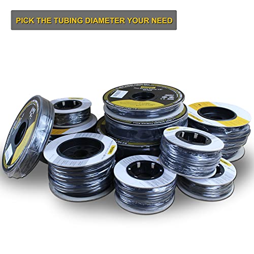 TKDMR 65 Ft 1/4" Heat Shrink Tubing - 3:1 Ratio Marine Grade Heat Shrink,Wire Cable Adhesive Lined Tube Insulation Seal Against Moisture Corrosion and Air Leakage.Black - size: 6.4mm (1/4") - 65Ft