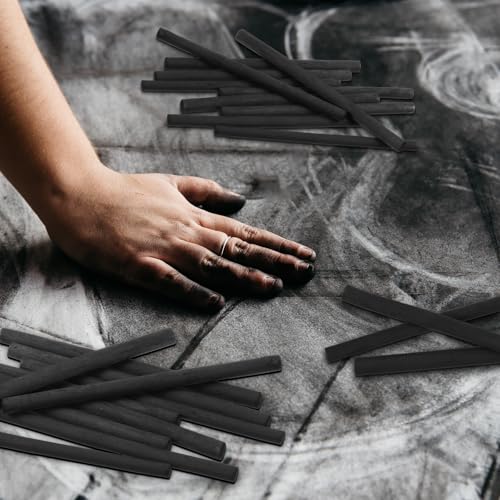 Gueevin 25 Pcs Soft Willow Charcoal Sticks Drawing,7-9mm - size: 7-9mm