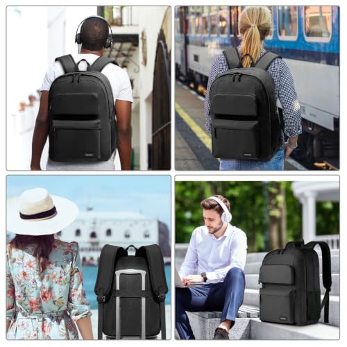 Backpack for School Teen Boys and Girls, Large Kids Bookbag School Backpack - color: Black, size: 15.6 Inch