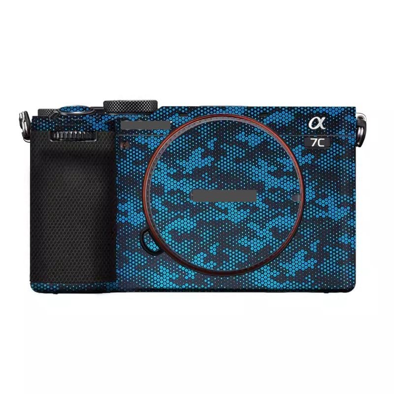 Camera Skin Wrap A7C2 Anti-Scratch Sticker Coat Vinly Protective Film Body Protector Decals Cover for Sony A7CR A7C II (Mamba Blue) - color: Mamba Blue