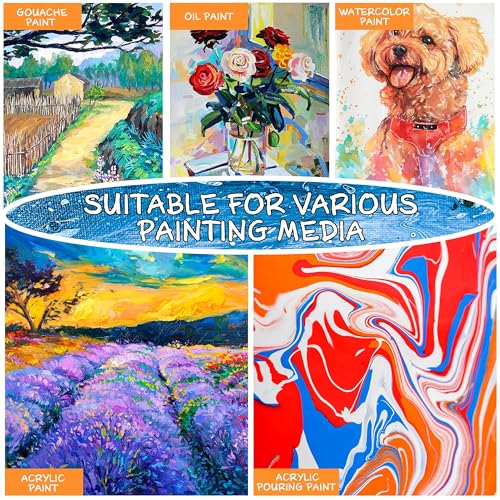 Shuttle 34-Pack Art Canvas for Painting, Multi-Size Stretched Canvas & Canvas Panels, 5x7/8x10/9x12/11x14 Inch 100% Cotton, Primed Blank Canvases, Ideal Art Supplies for Acrylic Oil Painting