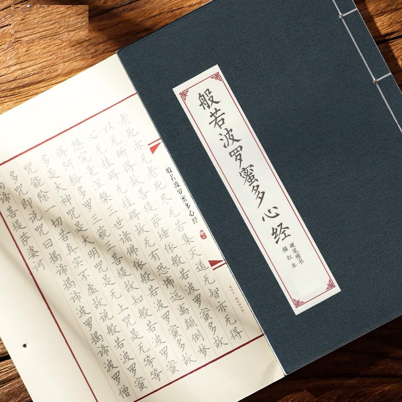 IXUECAT Chinese Calligraphy Paper Book Handwriting Practice Copybook Tracing Writing Practice Paper Workbook for Chinese Characters Writing Practice (Style #4 心经字帖) - color: Style-#4