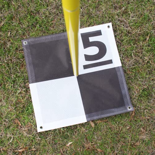 Sky High Bull's-Eye Drone Ground Control Point GCP - UAV Aerial Target for Mapping & Surveying (10 Pack) | Center Eyelet Numbered 0-9 (Black/White Markers) | Pix4D & DroneDeploy Compatible - size: 24in Checkerboard Eyelet Numbered (10)