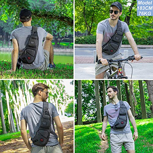 NICGID Sling Bag Chest Shoulder Backpack Crossbody Daypack for Men Women - color: Army Green-1
