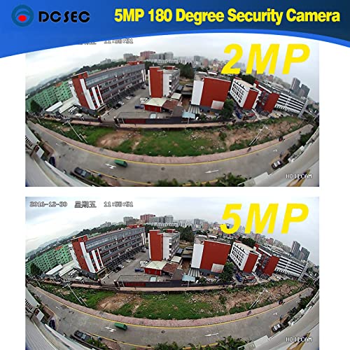 5MP 4MP 180 Degree Wide Angle Dome Security Camera HD-TVI/CVI/AHD/960H Analog 4 in 1 Super Hybrid HD CCTV Surveillance 1.7mm Fisheye Lens Outdoor/Indoor IR Day&Night Vision Home Cam - style: 5MP analogue 180 degrees