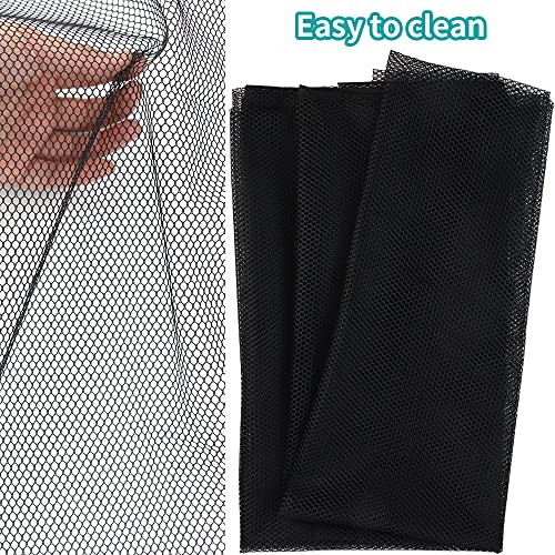 FSWCCK Mesh Fabric, Soft Mesh Netting Slightly Stretchy for Shopping Bag, Backpack Pocket and Netting Clothes - color: Black