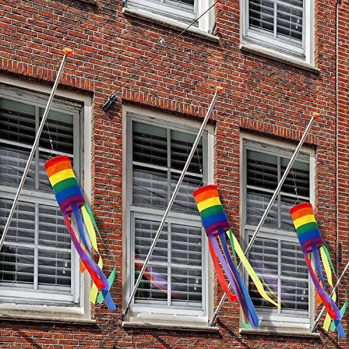 Boao 2 Pcs 24 Inch Rainbow Pride Windsocks for Outdoor Decor, Horizontal