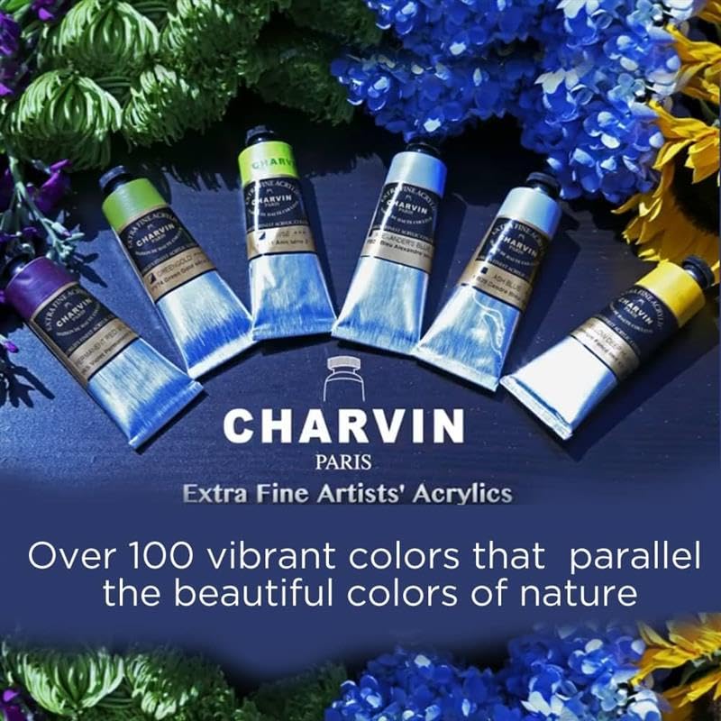 Charvin Extra Fine Professional Acrylic Paint - Alizarin Crimson, 60ml Tube, Triple-Milled, Lightfast Pigments, Open Stock Artist Acrylic Paints in Nature-Inspired Hues - color: Alizarin Crimson, size: 2.02 Fl Oz (Pack of 1)