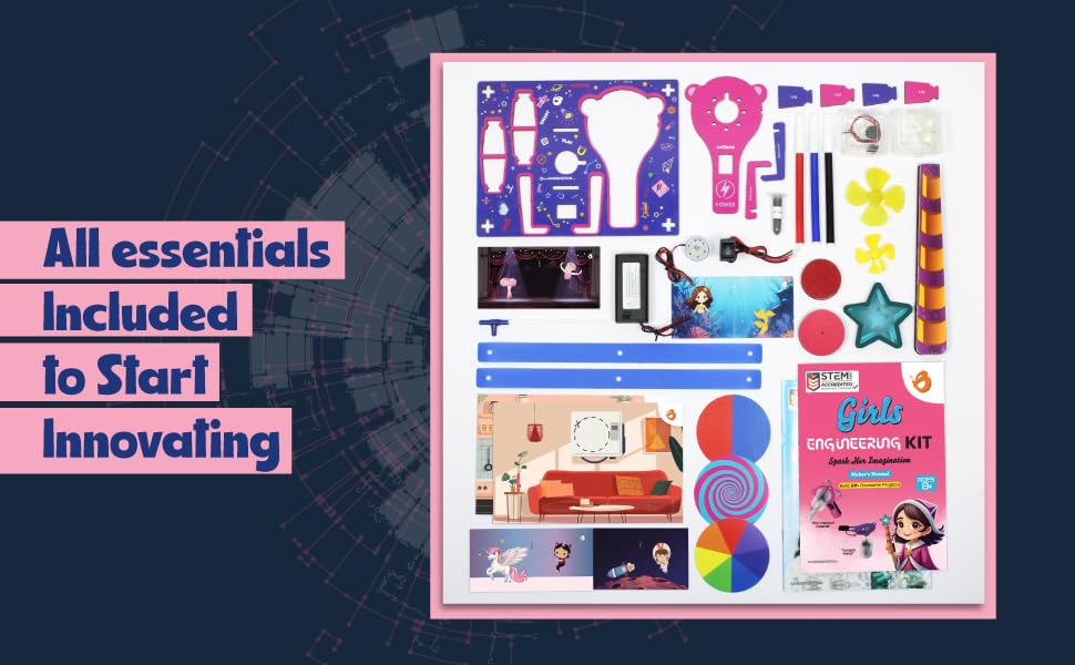 Butterfly EduFields 100+ Girls Engineering Science Kit for Kids Age 8-12 - style: 1.Girls Engineering Kit