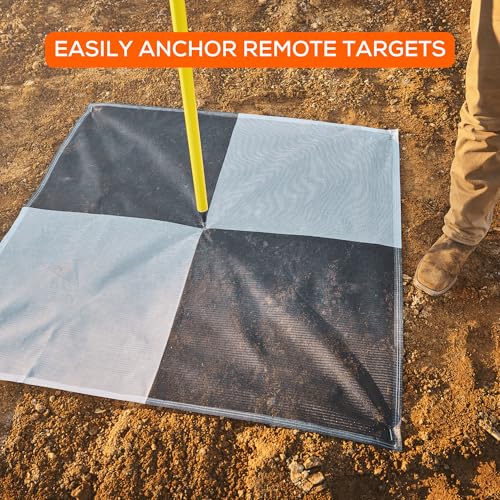 Sky High Bull's-Eye (48"x48") XL Degradable Drone Ground Control Point GCP with 30 Staples (Black/White Checkerboard) | Aerial Targets for Drone Mapping & Surveying | Compatible with DroneDeploy - size: 48in Burlap Checkerboard (6)
