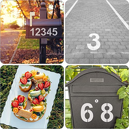 Deezio Reusable Large Numbers Interlocking Stencil Kit, 0123456789 on 10 Separate Sheets (10 inch) - size: 10 inch