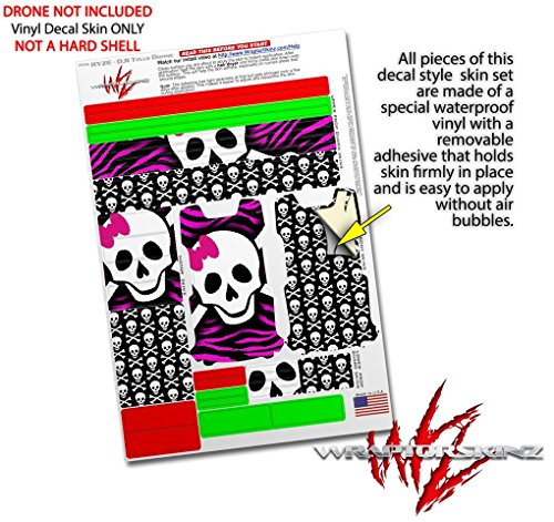 Skin Decal Wrap 2 Pack Compatible with DJI Ryze Tello Pink Zebra Skull Drone NOT Included