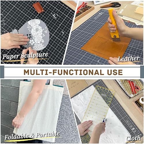 iMAT Flip Cutting Mat Note A2, Foldable, Double-Sided, Navy Blue - color: Navy Blue