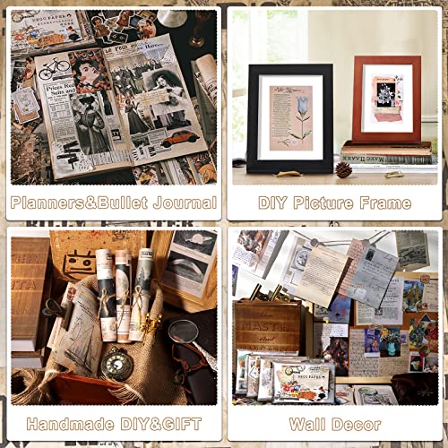 Draupnir 800pcs Vintage Junk Journal Supplies,Scrapbook Supplies Scrapbooking Paper and Stickers Ephemera for Art Aesthetic Journaling Kit Collage - style: Collection