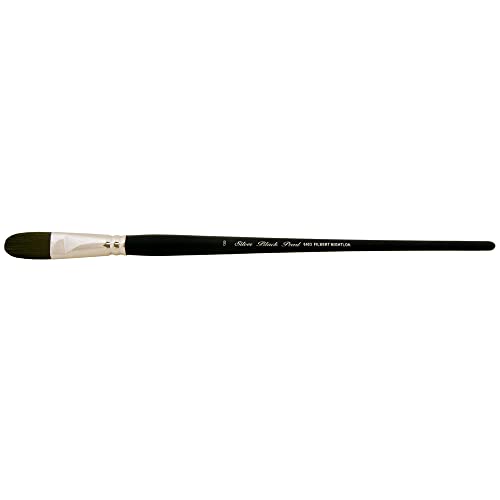 Silver Brush Limited Black Pearl Filbert Oil and Acrylic Brush, Size 8 - size: Size 8