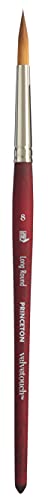 Princeton Velvetouch Long Round Brush, Synthetic, Short Handle, Size 8, 1 Count