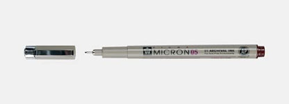 SAKURA PIGMA MICRON 05 FINELINER PEN, 0.45MM LINE WIDTH, PACK OF 2 (Sepia) - color: Sepia