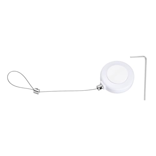PATIKIL Retractable Remote Control Cable Tether (3ft / 0.9M, White)(1 Set) Round Remote Control Security Lanyard Lock Adjustable Locking Leash with Rope Locks, Suit for - TVs/Tablets - color: White