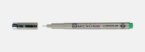 SAKURA PIGMA MICRON 05 FINELINER PEN, 0.45MM LINE WIDTH, PACK OF 2 (Fresh Green) - color: Fresh Green