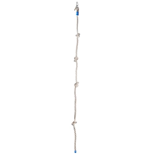 Grey Climbing Rope for Kids, 8.2FT Long with 4 Knotted Steps - color: Grey