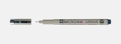SAKURA PIGMA MICRON 05 FINELINER PEN, 0.45MM LINE WIDTH, PACK OF 2 (Blue Black) - color: Blue Black