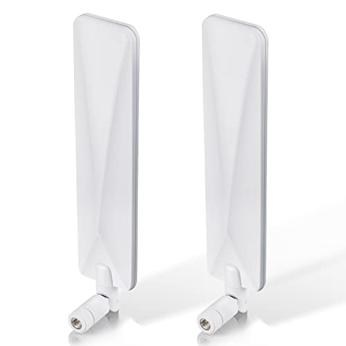 Bingfu 4G LTE SMA Male Cellular Router Camera White Antenna Replacement - color: 2-Pack Panel Antenna - White