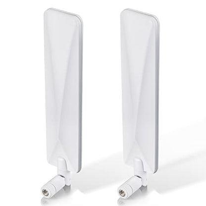 Bingfu 4G LTE SMA Male Cellular Router Camera White Antenna Replacement - color: 2-Pack Panel Antenna - White