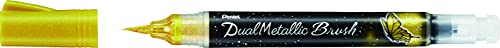 Pentel Arts DualMetallic Brush, Gold Ink - color: Gold, size: 1 Count (Pack of 1)