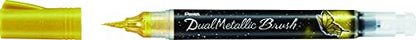Pentel Arts DualMetallic Brush, Gold Ink - color: Gold, size: 1 Count (Pack of 1)